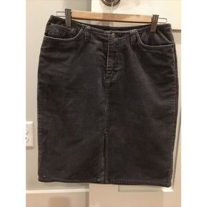 Angels Stretch Corduroy Knee Length Blue Grey Skirt Size 4 (5)